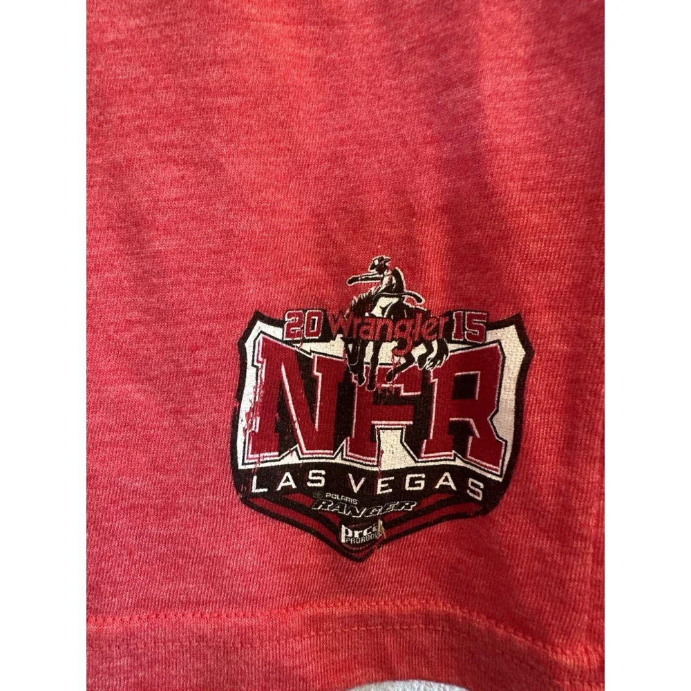 ProRodeo Gear NFR Tee Shirt Girls L Red National Finals Rodeo Vegas 2015 PRCA
